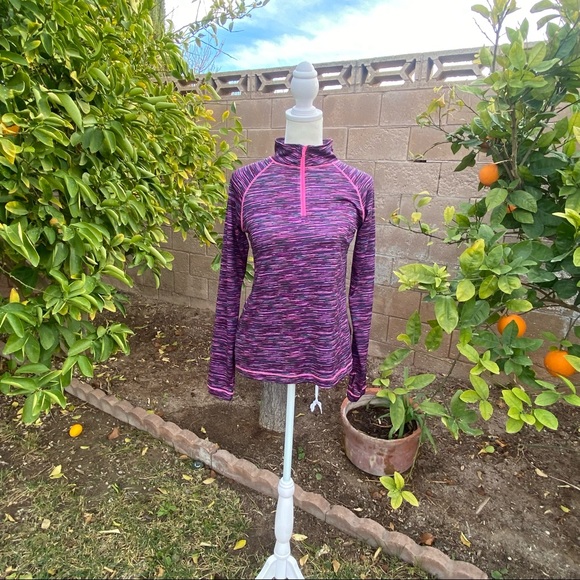 Ideology Pink Stripes Sports Gym Sweatshirt - Picture 2 of 5